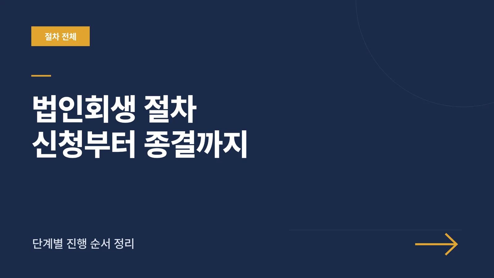 법인회생 절차 신청부터 종결...