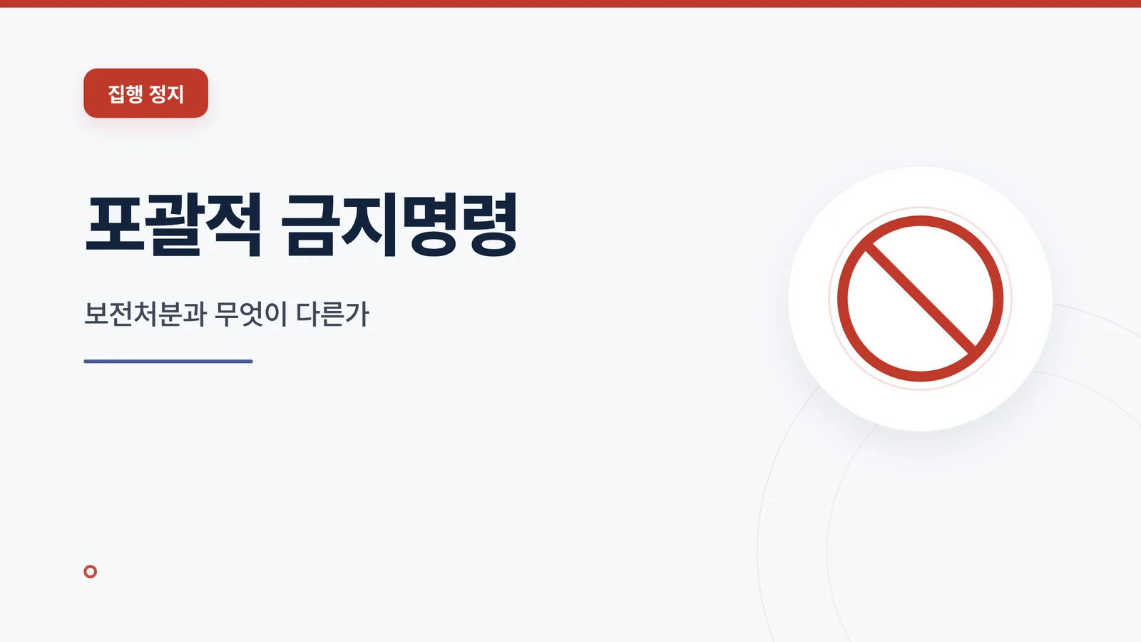포괄적 금지명령과 보전처분으...