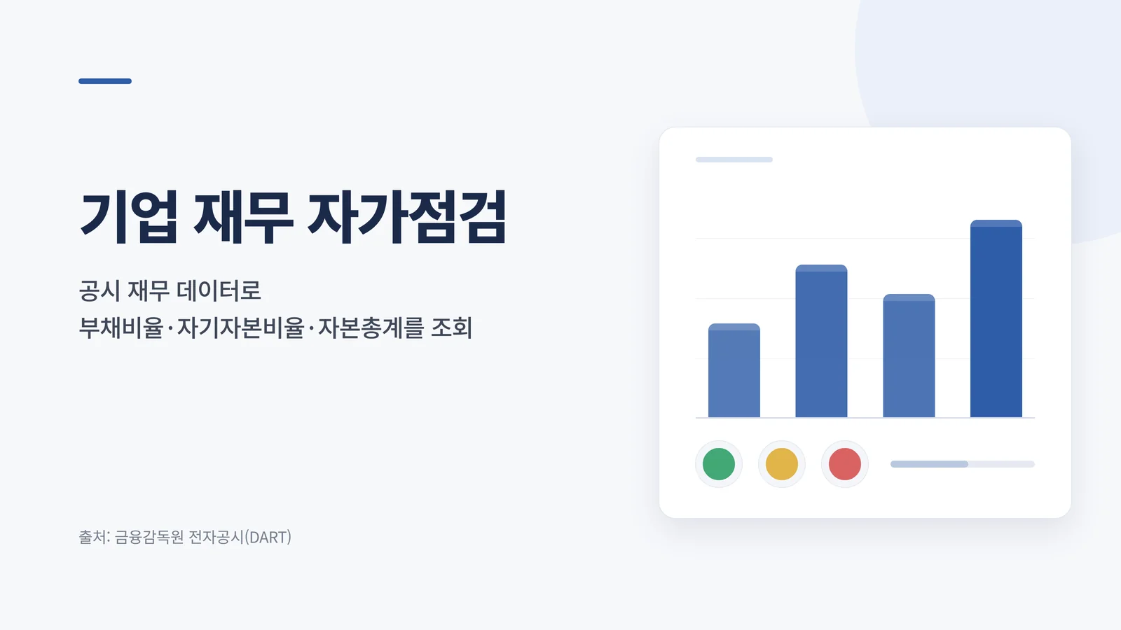 간이회생 대상 판단을 위해 공시 재무 데이터를 조회하는 기능 안내
